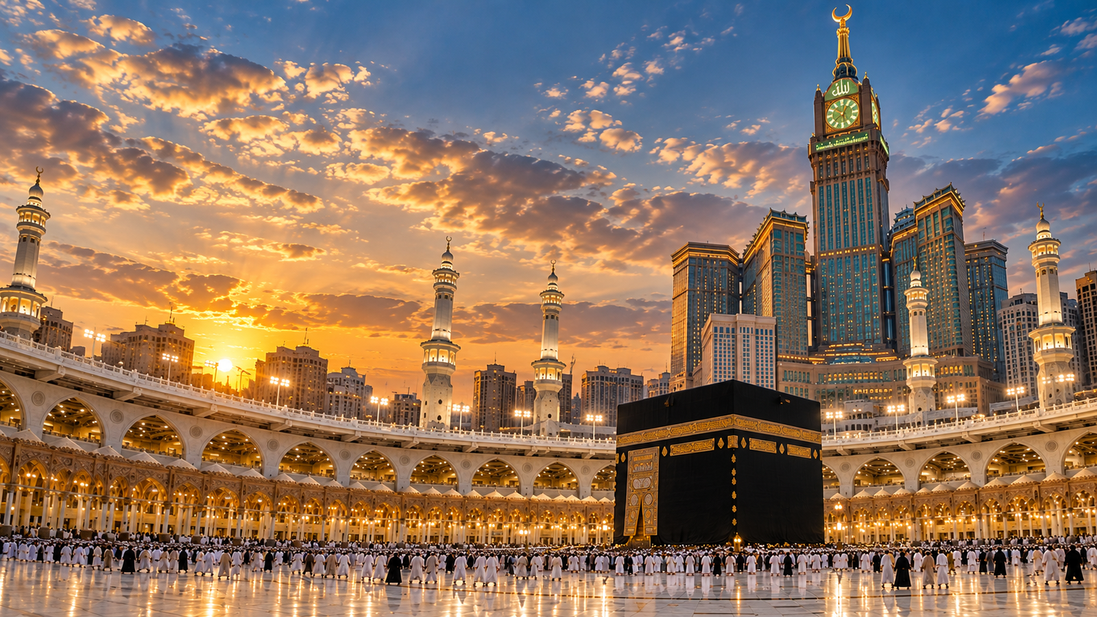 masjid al haram at sunset